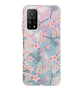 Xiaomi Mi 10 T Pro Uyumlu Kapak Floral Kırmızı Tasarımlı Şeffaf Silikon Kılıf
