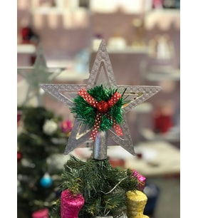 50li Rgb Led Hediyeli 18 Cm Büyük Boy Süslü Yıldız Tepelik,Ağaç Süsü,Yılbaşı Ağaç Süsleri