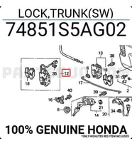 Honda Civic 2001-2006 Bagaj Kilidi Kapak Manuel Kablolu (Oem No:74851S5Ax4)