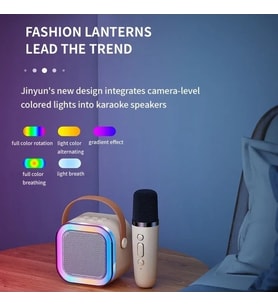 Besthome1 K12 Karaoke Makinesi, Kablosuz Mikrofonlar, 1-2 Kullanıcı İçin Beyaz 1 Mic