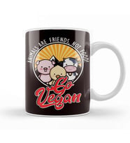 Animal Rights Friends Food Meatless Vegan Vegetarian Veggie Kupa Bardak Porselen