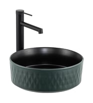 E-W5001YS Tezgah Üstü Lavabo Mat Yeşil & Siyah