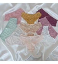 Kadın Full Dantel 10'lu Paket Karışık Renk Brif Brezilyan Slip Külot BB2537