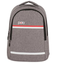Temel My Polo Sırt Çantası Kırmızı Beyaz Çizgili Gri 8860