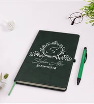 BK Gift Kişiye Özel İsimli Yeşil Termo Deri Defter Kalem Seti Model 11