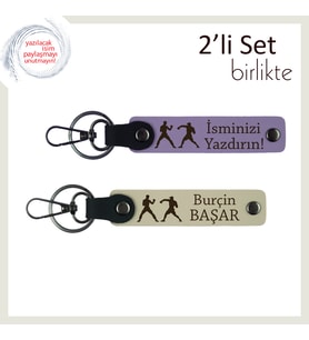 Ring Temalı, Motivasyon Yüklü, Kişisel Yazılı Deri Anahtarlık Hediyesi, Mor Menekşe-Sütlü Kahve
