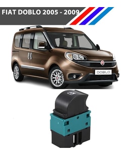 Fiat Doblo Cargo-Estate (01-10) Cam Açma Anahtarı - Sol Tekli Siyah