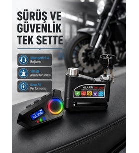 Bluetooth 5.4 İntercom Ve Alarmlı Disk Kilidi Seti Güçlü Ses Ve Güvenlik