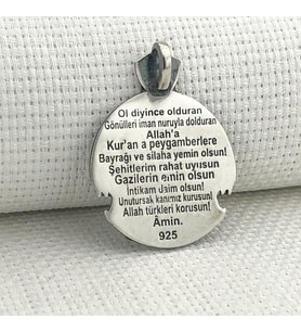 Göktürkce Yazılı  Bozkurt 925 Ayar Gümüş Erkek Kolye
