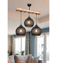 Modern Siyah 3’lü Avize, Salon, Oturma ve Yemek Odası İçin