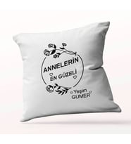 Kişiye Özel Annelerin En Güzeli Beyaz Kare Yastık