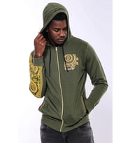 Yeşil Kapşonlu Baskılı Sweatshirt - Wessi
