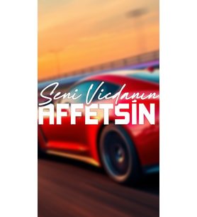 Seni Vicdanın Affetsin Yazı JDM Araba-Motosiklet Cam Etiket Sticker 24x8,4cm Beyaz Renk
