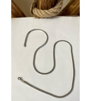 Silver Renk Hasır Örme Unisex Çelik Kolye 65 cm (3mm) (Gümüş)