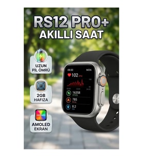 RS12 PRO+ 2025 Akıllı Saat Titanyum Gövde 1.96 İnç 3D AMOLED Ekran GPS Sesli Arama 2GB Hafıza Gümüş