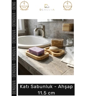 Bambu Su Süzgeçli Banyo Mutfak Doğal Hijyenik Dayanıklı Katı Sabunluk Ahşap 11.5 cm