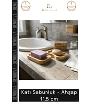 Bambu Su Süzgeçli Banyo Mutfak Doğal Hijyenik Dayanıklı Katı Sabunluk Ahşap 11.5 cm