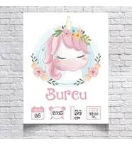 Pembe Unicorn Temalı Yaş Panosu