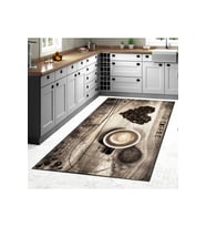 Rovigo Home Dijital Baskı Yıkanabilir Kaymaz Taban Mutfak Halısı RVG2090-SM112 (Kahverengi)