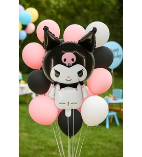 Folyo Balon Kuromi 80x50 cm siyah Büyük Doğum Günü Balonu