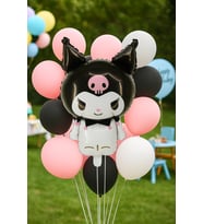 Folyo Balon Kuromi 80x50 cm siyah Büyük Doğum Günü Balonu