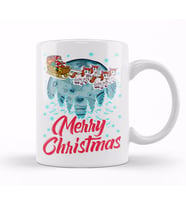 Funny Unicorn Santa Merry Christmas Gift Xmas 01 Kupa Bardak Porselen