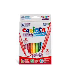 Carioca Birello Jumbo+Standart Çift Uçlu Yıkanabilir Keçeli Boya 12 Renk 