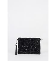 Kadın Yıldız Gümüş Taşlı Süet Bilek Askılı Ve Zincir Askılı Portföy El Ve Clutch Çanta