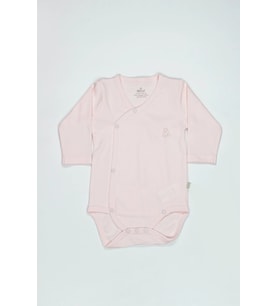 Organik Natural Basic Style Kruvaze Uzun Kol Body BS17102 Pembe