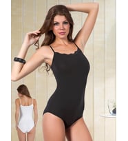 Modal Dantelli Çıtçıtlı Body (Siyah)