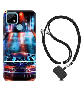 Realme C11 C21 C21Y C25Y C11 2021 Kılıf Boyun Askılı Silikon Neon Cars 1724