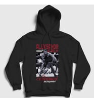 Presmono Unisex Beyaz Experiment Ufc Mma Güreş Aleksandr Karelin Kapüşonlu Sweatshirt 497293tt (Siyah)