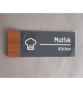 Wooden Serisi Mutfak Yönlendirme Tabelası