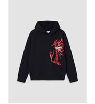 LC WAIKIKI Siyah Kapüşonlu Baskılı Erkek Çocuk Sweatshirt