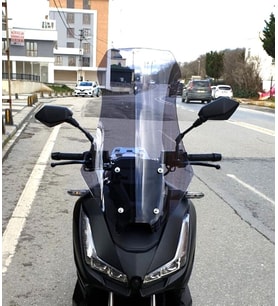 MOTOCAM Skyjet Rivero 125 Ön Cam 2024-2026 Model 75cm Füme Renkli 4mm UZUN
