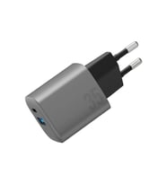 AmpCharge GaN35 35W Type-C ve 30W USB 3.0 Çıkışlı Hızlı Şarj Aleti - Koyu Gri