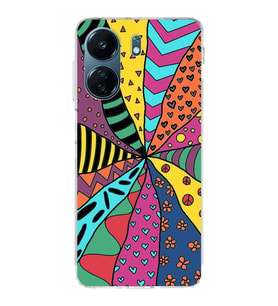 PrintiFy Xiaomi Redmi 13C ile Uyumlu Retro Color 4  Kamera Korumalı Şeffaf  Kılıf