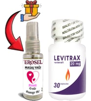 Helsol: Levitrax Erkeklerin Performansına Özel 30LU Kapsüller + Erosel Erotikmasaj Yağı Hediye