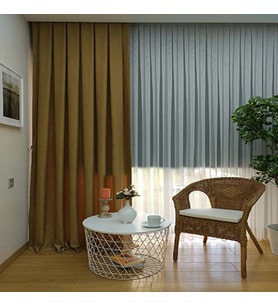 Evdepo Home Deve Tüyü Düz Renk Pileli Soft Fon Perde, 1/3 Sık Pile, Tek Kanat