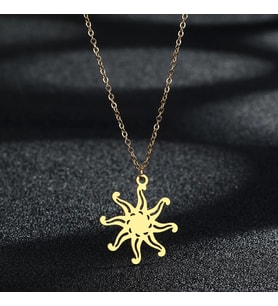 Kişiye Özel 925 Ayar Gümüş Güneş Kolye (Gold)