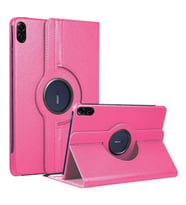 Microsonic Honor Pad X9 Kılıf 360 Rotating Stand Deri Siyah (Pembe)