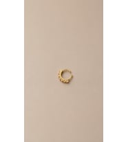 925 Ayar Gümüş Unisex Septum Burun Piercing Gold Renk Zirkon Taşlı Minimal Halka Küpe