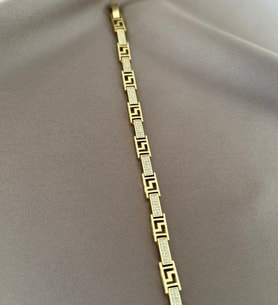 Grek desenli Taşlı Xuping Bileklik (Altın)
