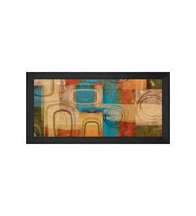 Soyut Şekiller Motifli Kanvas Tablo 80 x 110 cm Siyah Çerçeve