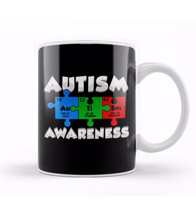 Chemistry Autism Awareness Puzzle Elements Kupa Bardak Porselen