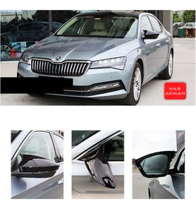 Skoda SuperB B8 Batman Yarasa Ayna Kapağı Piano Black 2015 2016 2017 2018 2019 2020 2021