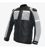 Motosiklet Montu Long Siyah-Gri Discovery Mont 4 Mevsim Uzun Motorcu Mont