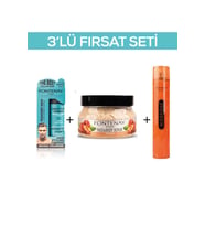 Fontenay Pudra Toz Wax Mavi 20gr + Face And Body Scrub Şeftali 350ml +Saç Spreyi 400ml 3'Lü Set