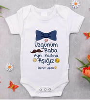 BK Kids İsimli Aynı Kadına Aşığız Tasarımlı Bebek Body Zıbın - Model 1