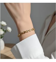 Lente Aksesuar Xuping 14K Altın Kaplama İçiçe Geçme Zincir Modern Kadın Bileklik